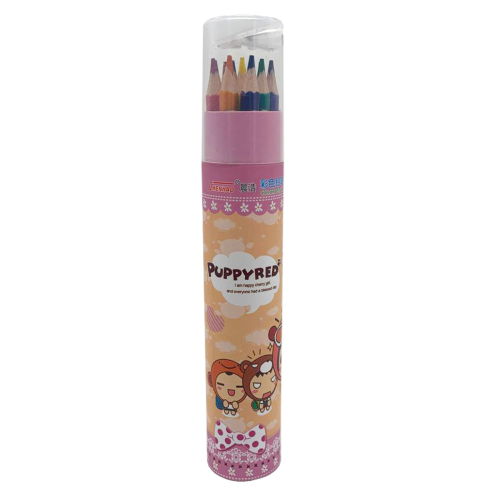 Набор цветных карандашей Bambi 6120-2(Pink) 12 цветов в тубусе 