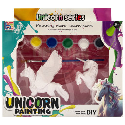 Набор для творчества Гипсовая раскраска "Unicorn" Bambi T59-1(Unicorn1) 2 фигурки, краски 6 цветов