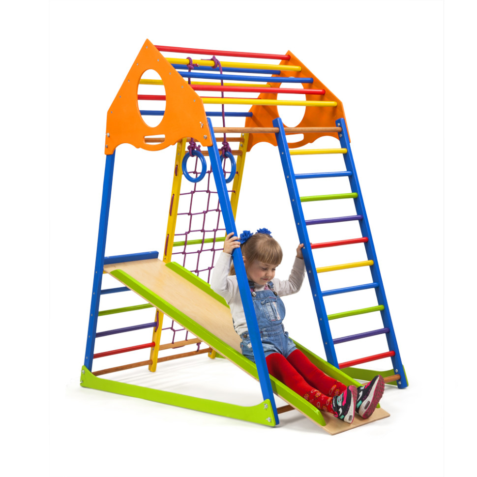 Дитячий спортивний комплекс SportBaby KindWood Color з дитячою гіркою