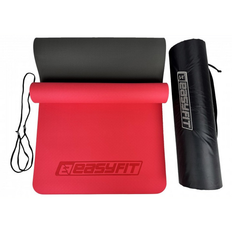 Килимок для йоги та фітнесу EasyFit EF-1924s-RB 6 мм, двошаровий 
