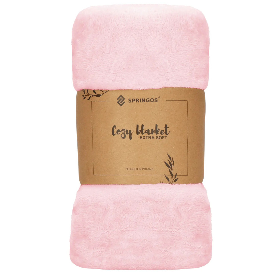 Плед-покрывало Extra Soft Springos HA7193 розовый 200x220 см