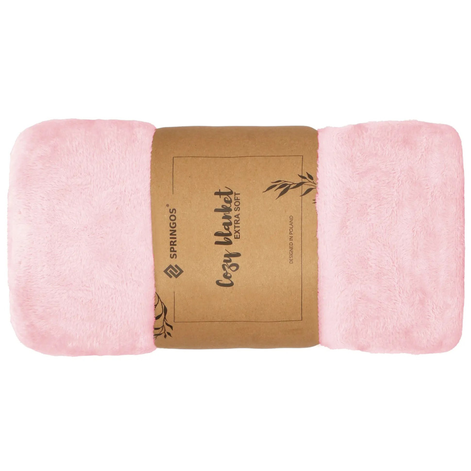 Плед-покрывало Extra Soft Springos HA7193 розовый 200x220 см