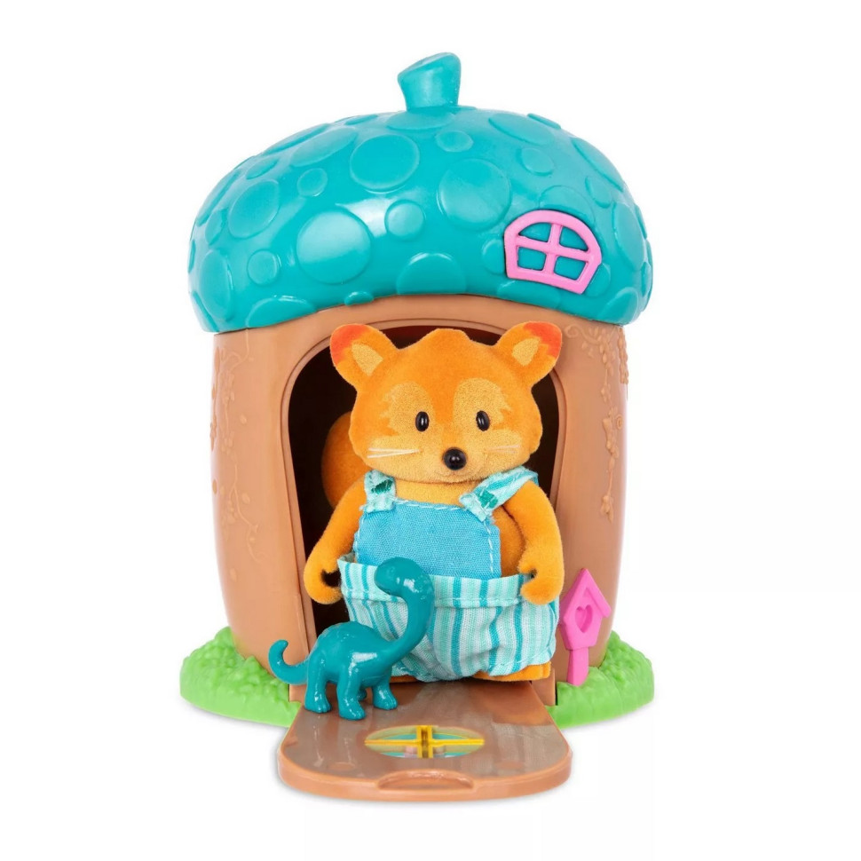 Ігровий набір Li'l Woodzeez Будиночок c сюрпризом (блакитна дах, 1 фігурка лисеняти, 1 аксесуар) WZ6613Z