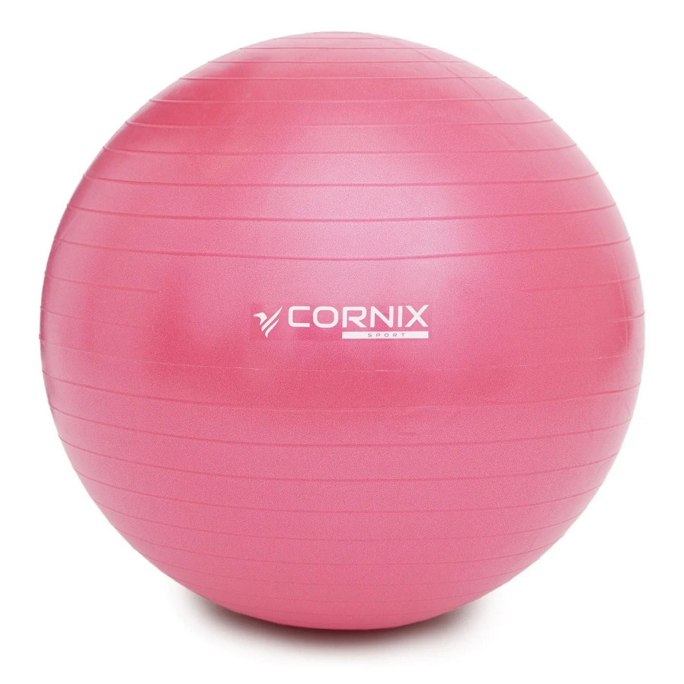 М'яч для фітнесу (фітбол) Cornix XR-0024 Pink 75 см, Anti-Burst 