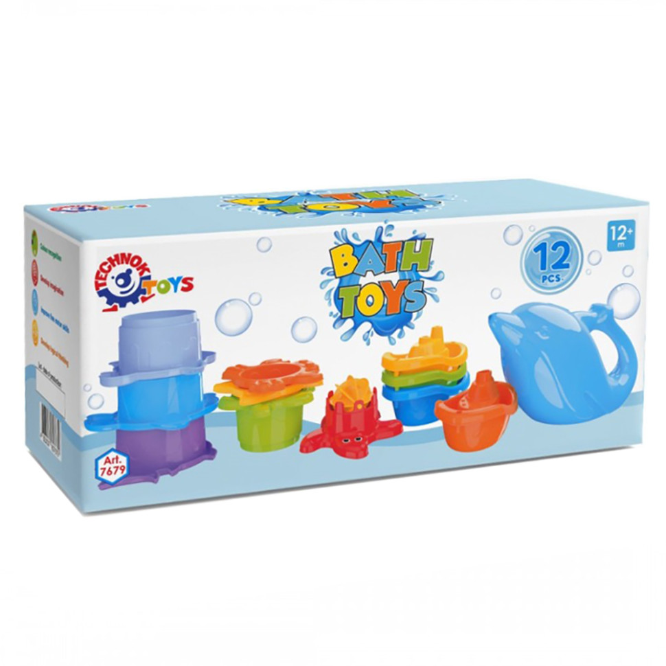 Дитячий набір іграшок для ванної ТехноК 7679TXK 12 предметів у комплекті