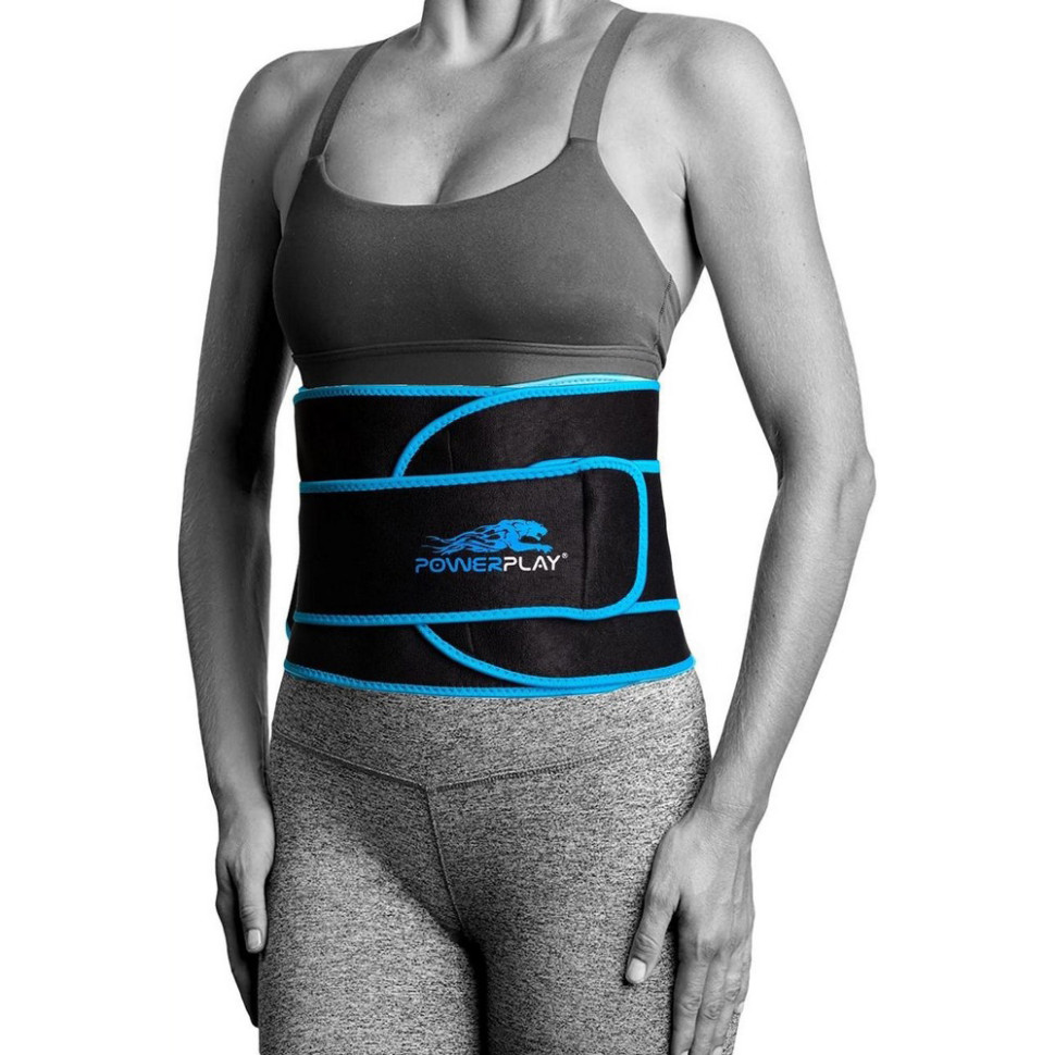 Пояс для похудения PowerPlay PP_4303_Black/Blue, Черно-Синий