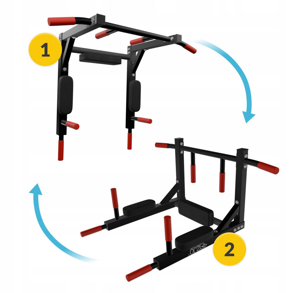 Турник-брусья навесной 2 в 1 4FIZJO P-5905973402644 Black  80 х 70 х 60 см