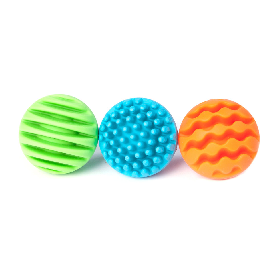 Прорізувач-брязкальце Sensory Rollers Fat Brain Toys FA161-1 Сенсорні кулі 3 шт