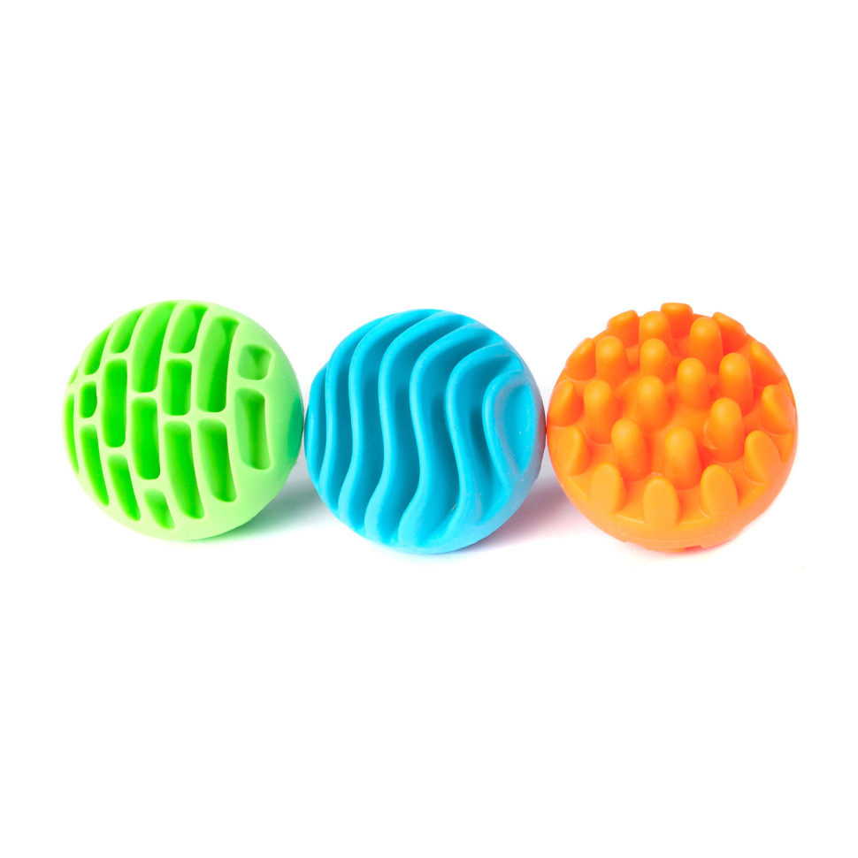 Прорізувач-брязкальце Sensory Rollers Fat Brain Toys FA161-1 Сенсорні кулі 3 шт