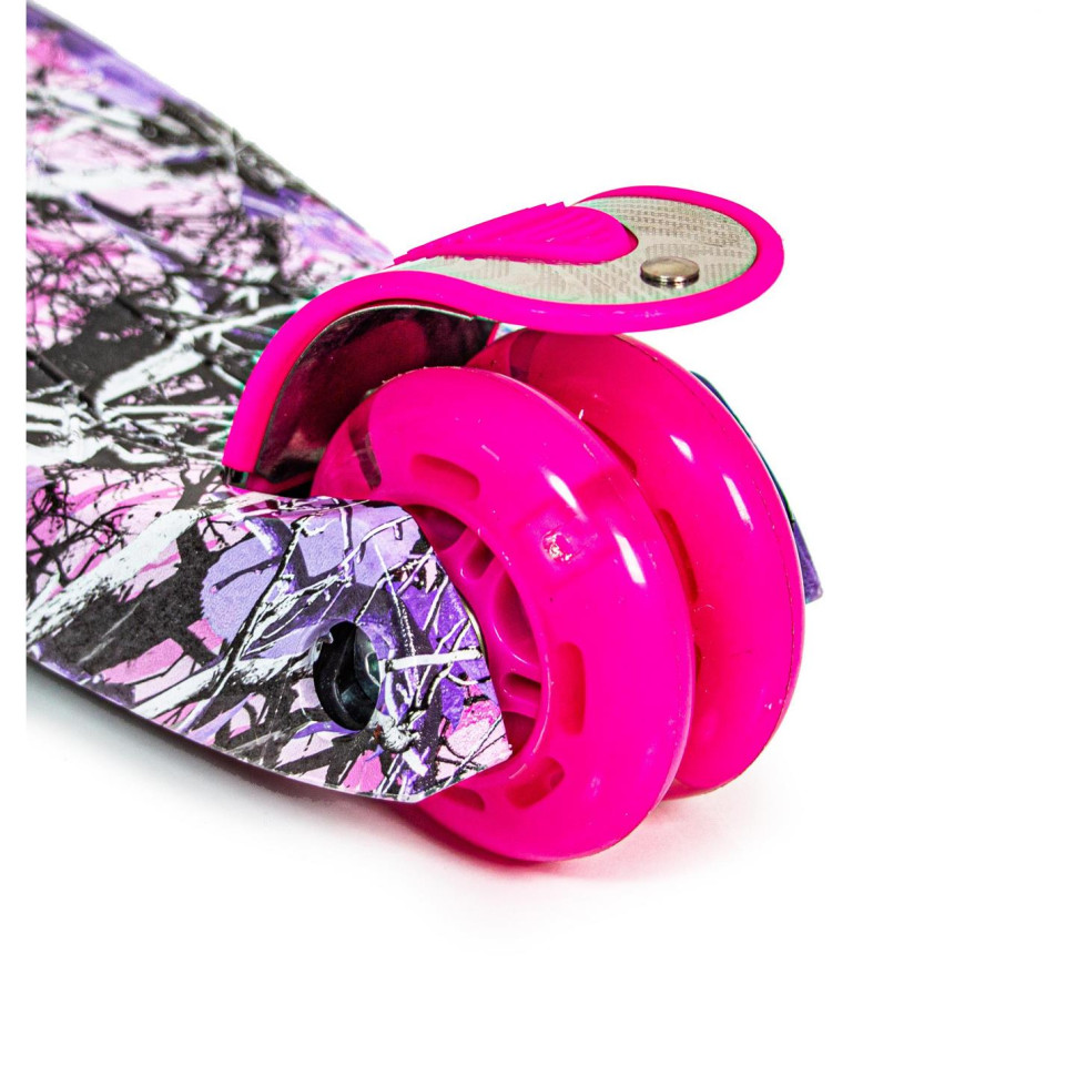 Детский четырехколесный самокат MAXI Bambi 1303333944 Pink Forest с подсветкой