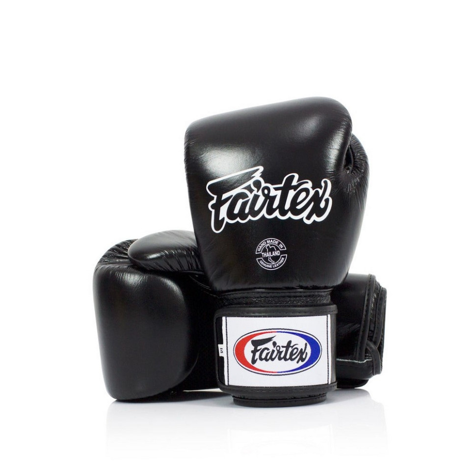 Боксерские перчатки BGV1 Fairtex BGV1_12oz_Black 12 унций (бинты в комплекте)