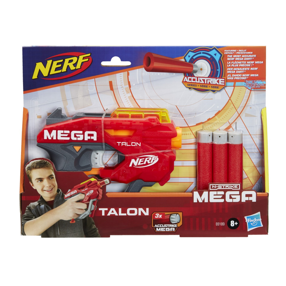 Игровой бластер Mega Talon NERF E6189, 3 патрона