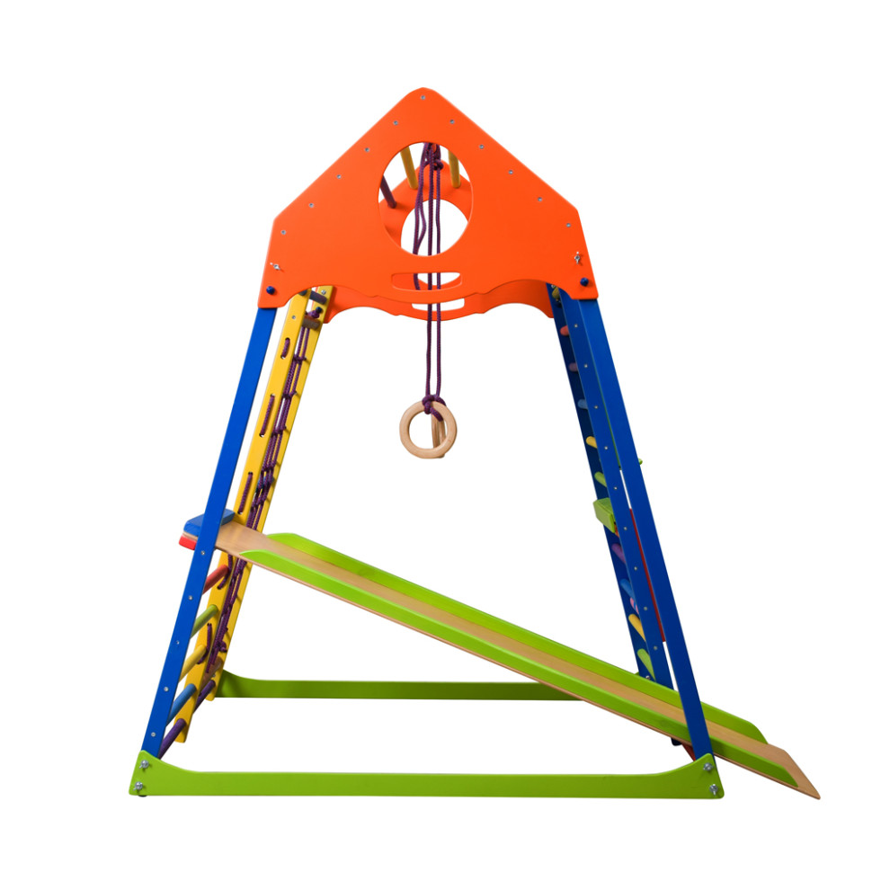 Дитячий спортивний комплекс SportBaby KindWood Color Plus з кільцями