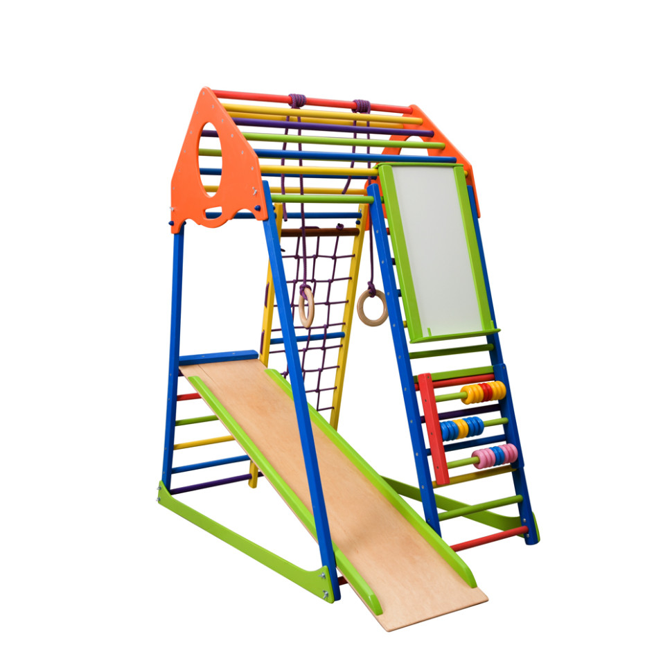 Дитячий спортивний комплекс SportBaby KindWood Color Plus з кільцями