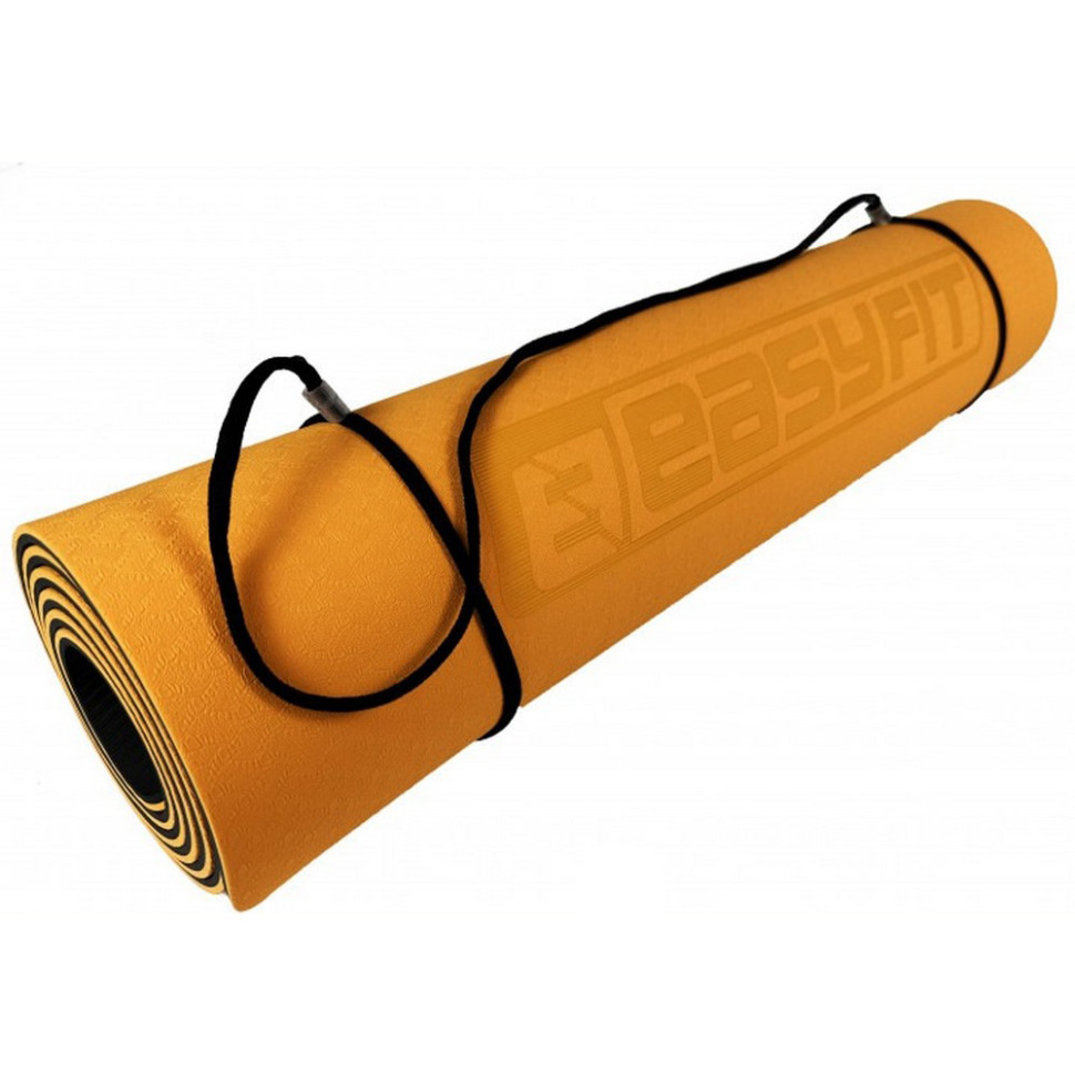 Коврик для йоги и фитнеса EasyFit EF-1924s-ORB 6 мм, двухслойный 