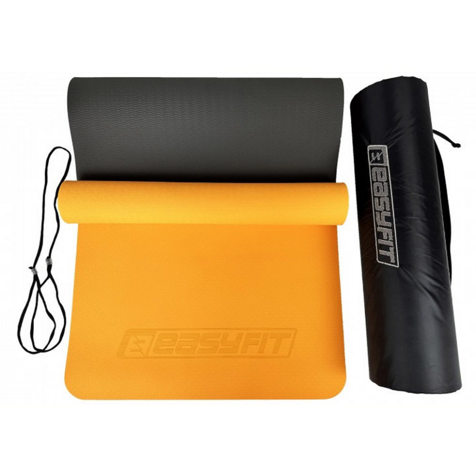 Коврик для йоги и фитнеса EasyFit EF-1924s-ORB 6 мм, двухслойный 