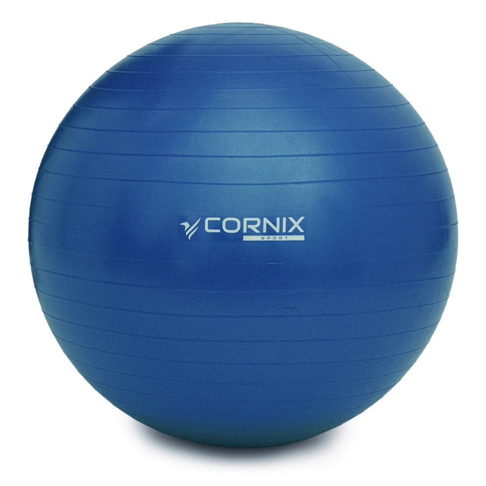 М'яч для фітнесу (фітбол) Cornix XR-0025 Blue 75 см, Anti-Burst 