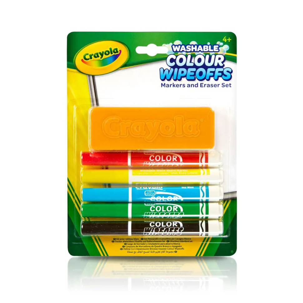 Набор фломастеров для сухого стирания Crayola 256417.012 со щеткой