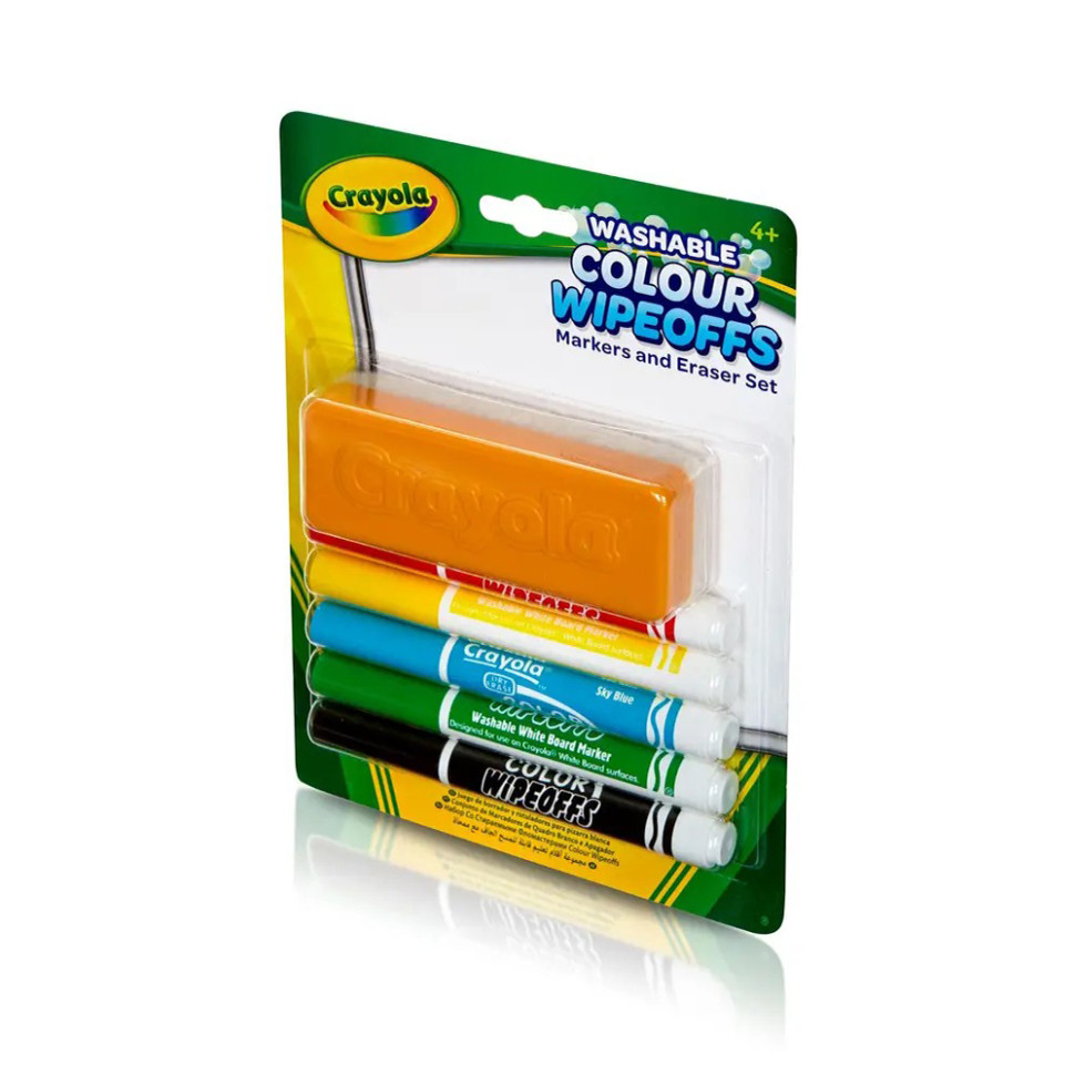 Набор фломастеров для сухого стирания Crayola 256417.012 со щеткой