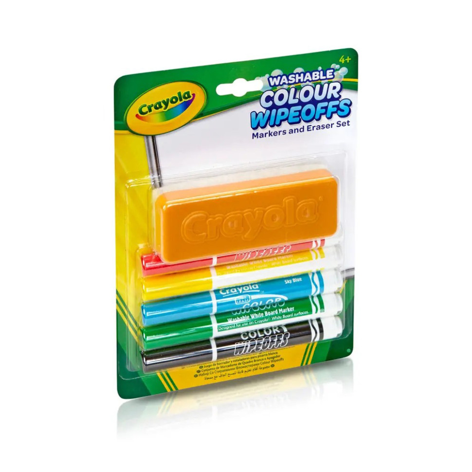 Набор фломастеров для сухого стирания Crayola 256417.012 со щеткой