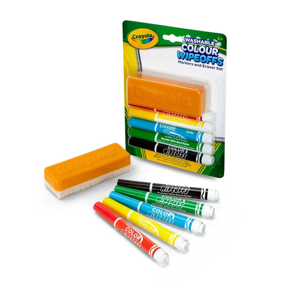 Набор фломастеров для сухого стирания Crayola 256417.012 со щеткой
