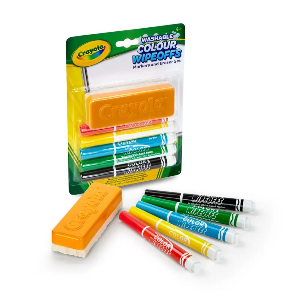 Набор фломастеров для сухого стирания Crayola 256417.012 со щеткой