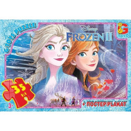 Дитячий пазл "Frouzen Крижане Серце" G-Toys FR020 плакат 35 елементів