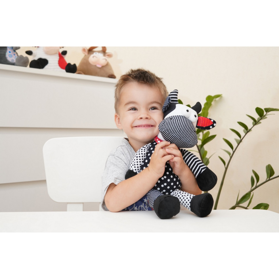 Мягкая игрушка Same Toy Корова-Бык (черно-белый) 30 см A1057/30