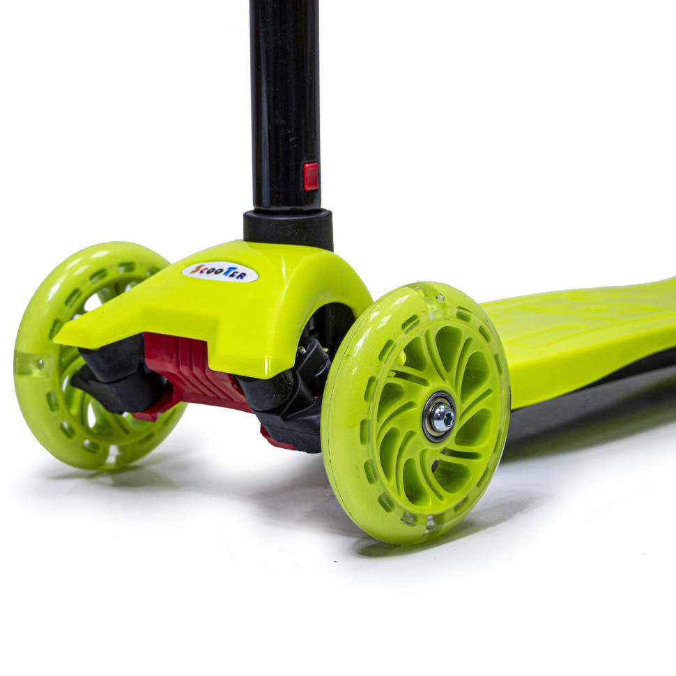 Детский четырехколесный самокат MAXI Bambi 1977338535 Yellow с подсветкой