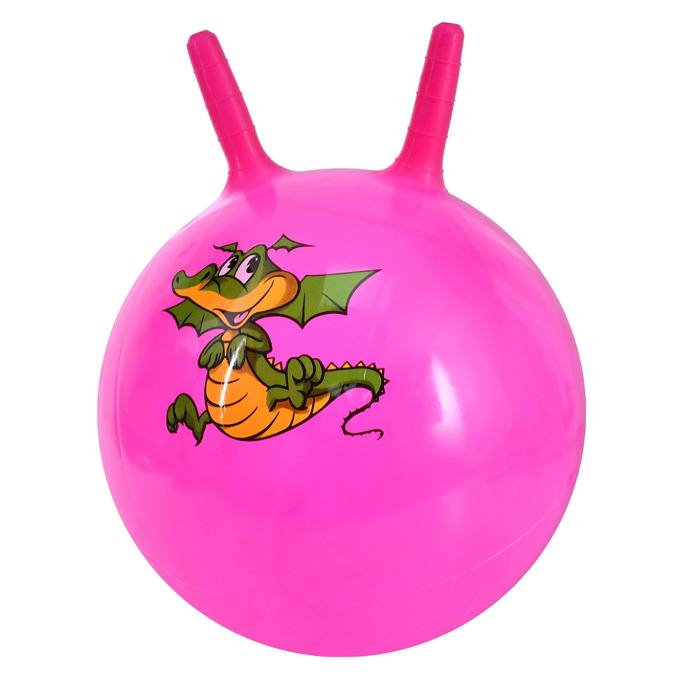 Дитячий м'яч для фітнесу Динозаврик Bambi MS 4372(Pink) з ріжками, 45 см, 350 г