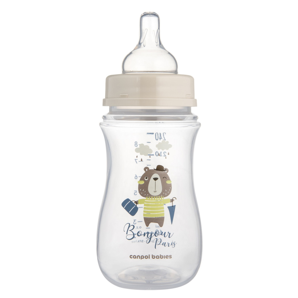 Пляшечка антиколікова з широким отвором Bonjour Paris Canpol babies 35/232_blu 240 мл
