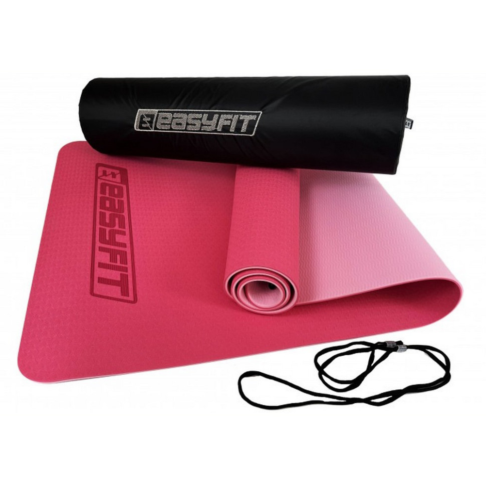 Килимок для йоги та фітнесу EasyFit EF-1924s-PP 6 мм, двошаровий 