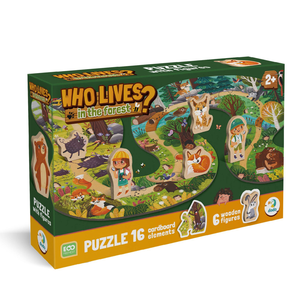 Детский пазл с деревянными фигурками 