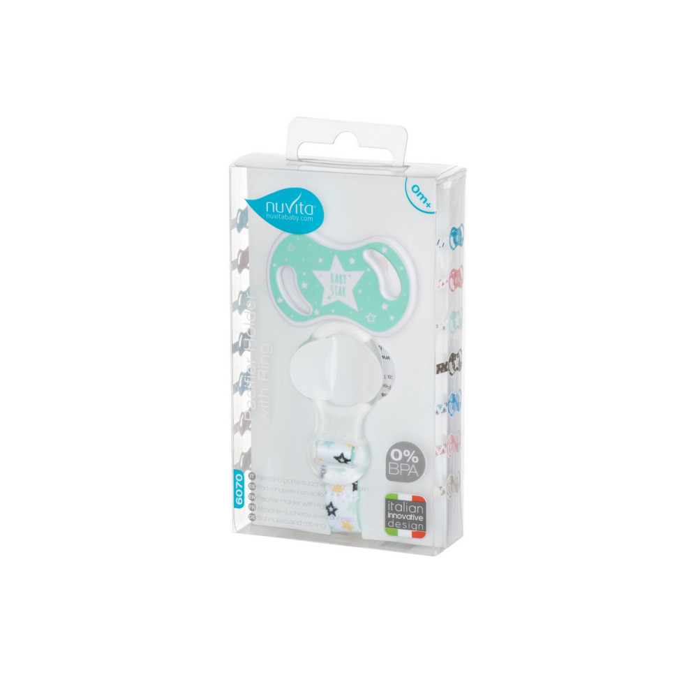 Держатель пустышки Nuvita 6070 с кольцом цвет зеленый NV6070GREEN