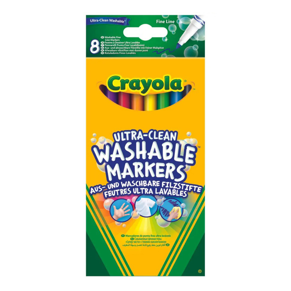 Набор фломастеров тонкая линия Crayola 256351.012 ultra-clean washable, 8 шт 