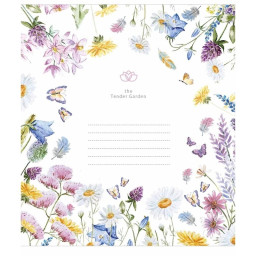 Тетрадь ученическая "Tender Garden" Школярик 012-3378L-1 в линию, 12 листов