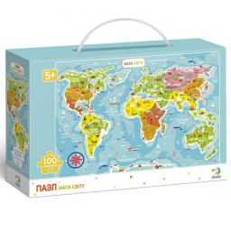 Детский пазл "Карта Мира" DoDo Toys 300110/100110, 100 элементов