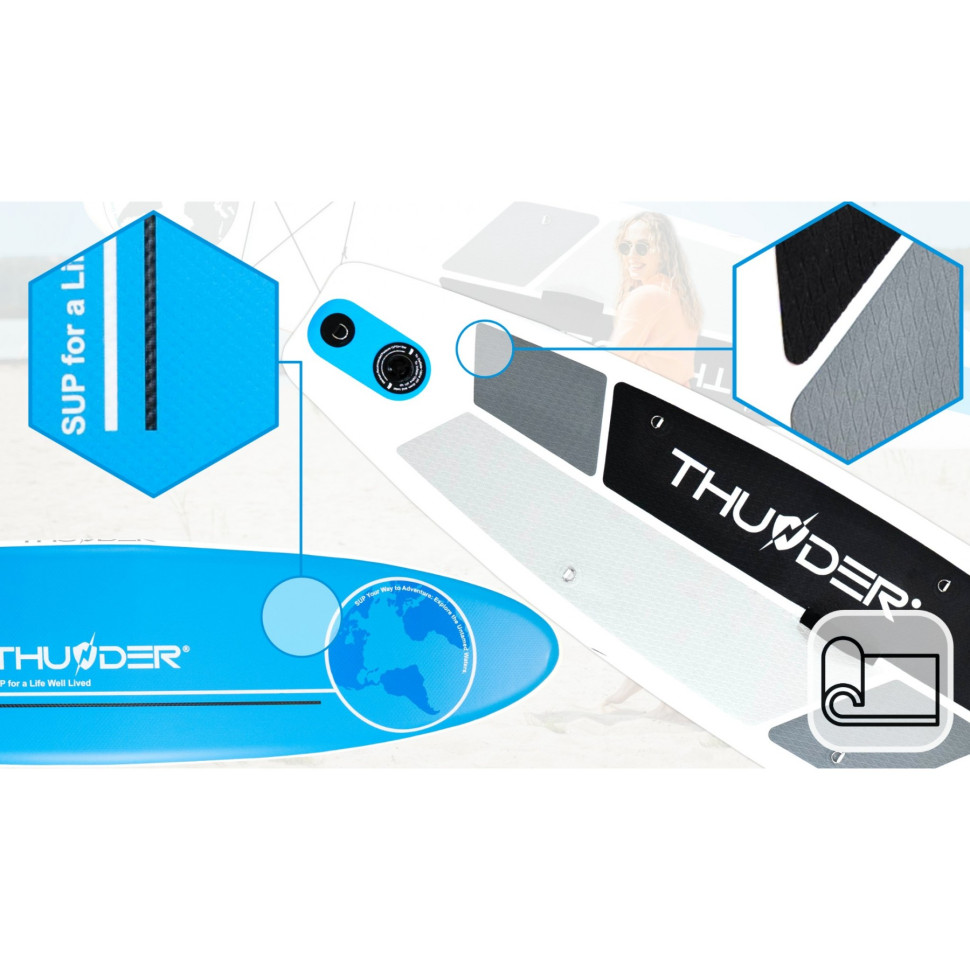 Надувная SUP доска Planet Thunder SUP-PLANET-BLUE с веслом Blue 320 см 