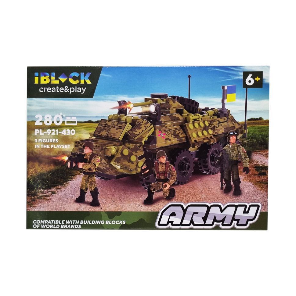 Детский конструктор Армия IBLOCK PL-921-430, 3 фигурки 