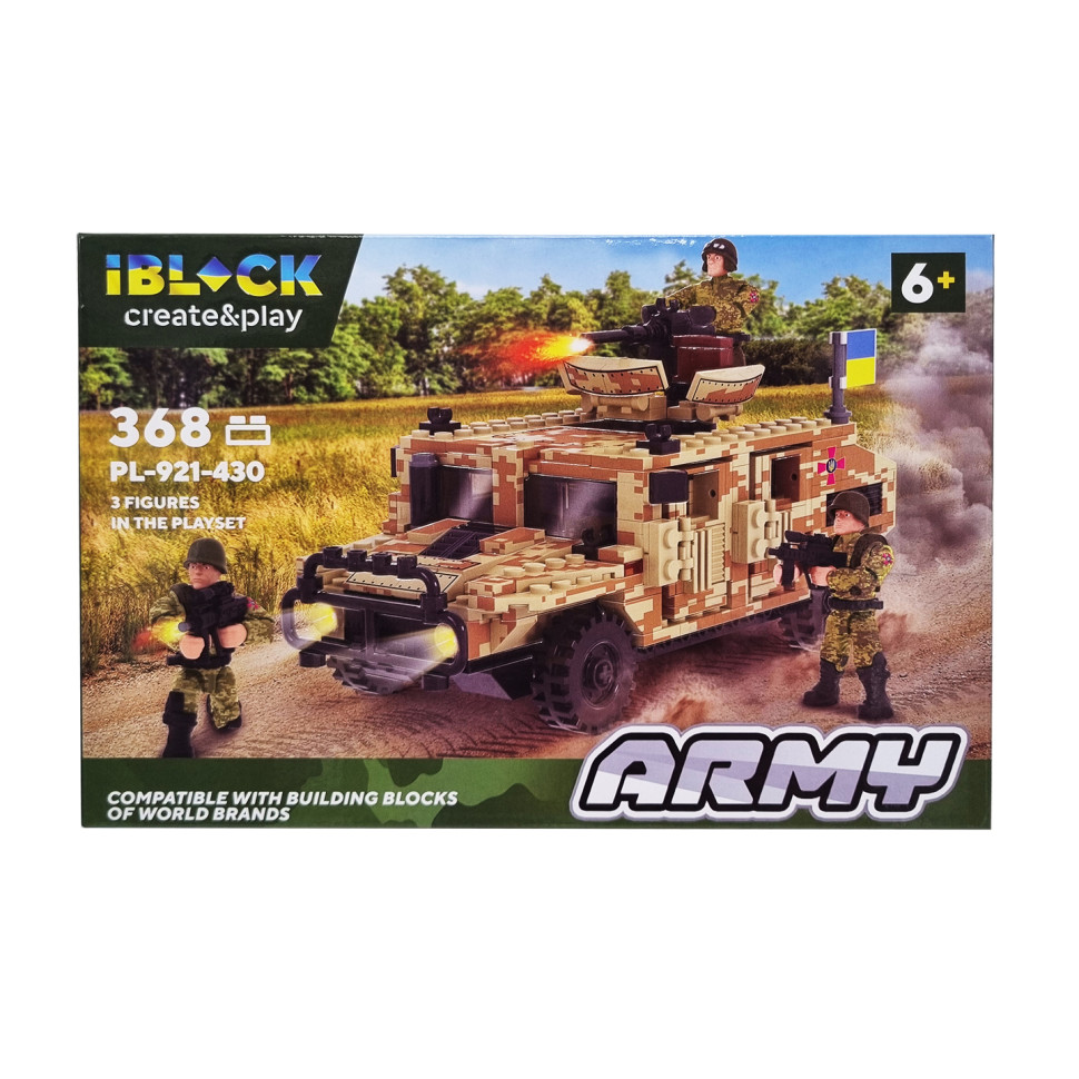 Детский конструктор Армия IBLOCK PL-921-430, 3 фигурки 