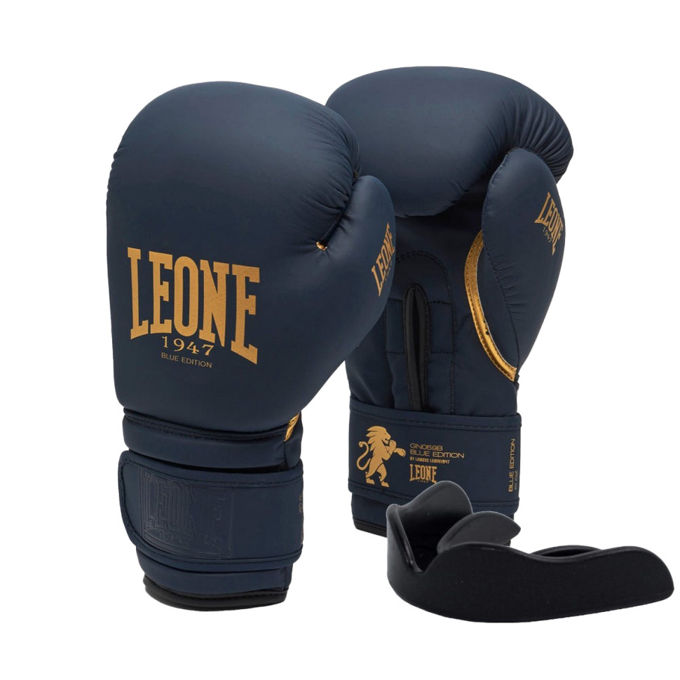 Боксерские перчатки GN059B Leone GN059B_Blue_16oz 16 унций (капа в комплекте)