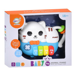 Детское пианино "Котик" Bambi 503-23 звуки животных 15 см, музыка