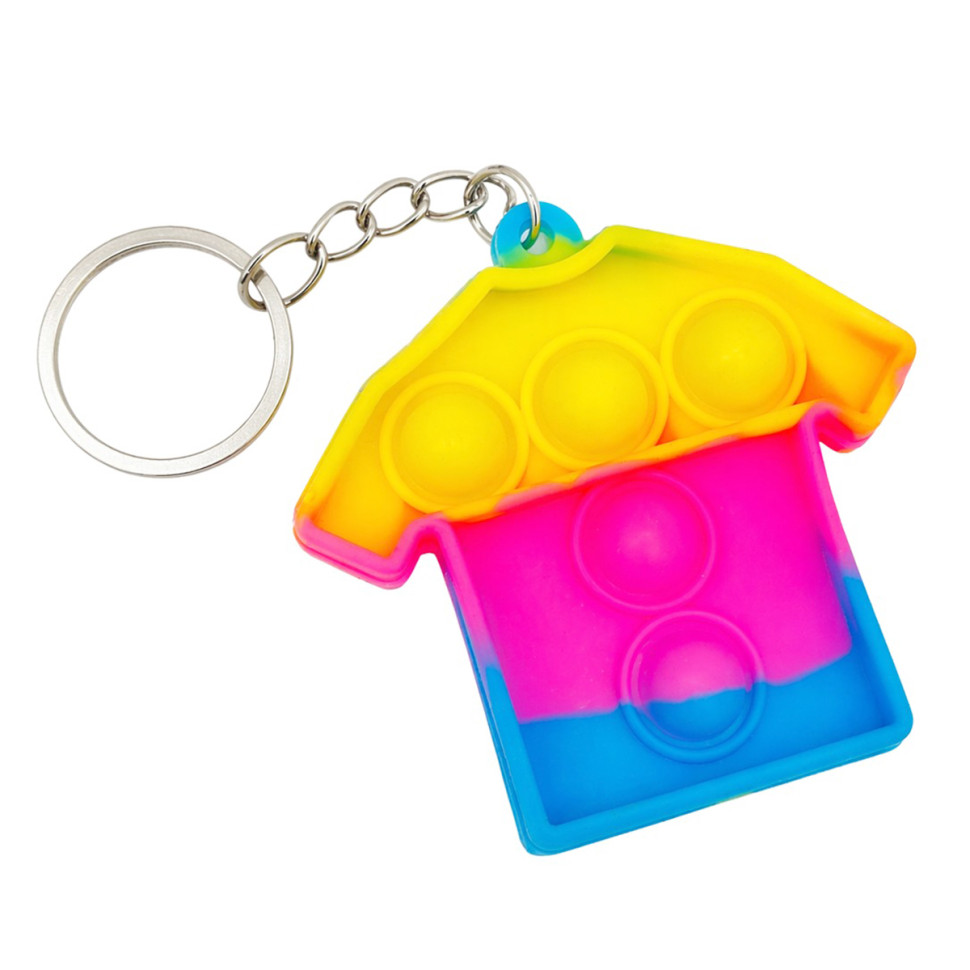 Детский антистресс-брелок Pop It мини Футболка Bambi AA3641-6 силикон, 6,3х5,5х1 см