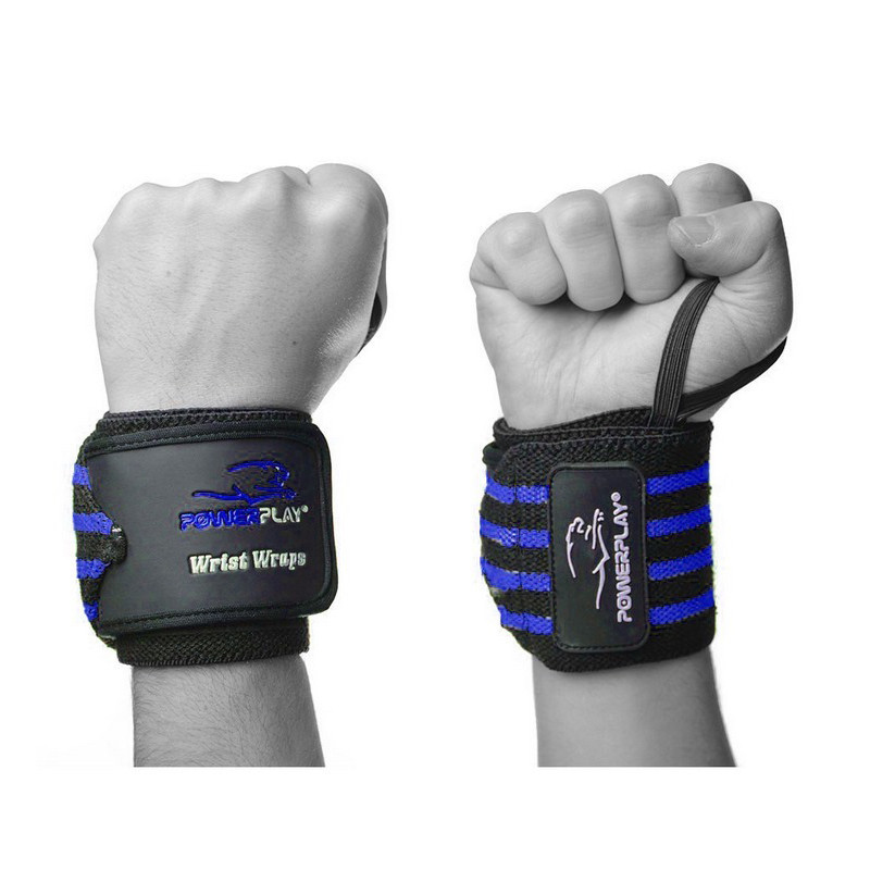 Кистьові бинти 3081 Gym WristT Wraps PowerPlay PP_3081_Blue, Чорно-Сині