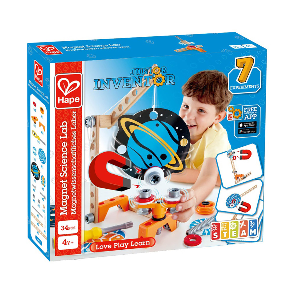 Конструктор Junior Inventor Магнитная лаборатория Hape E3033, 34 детали