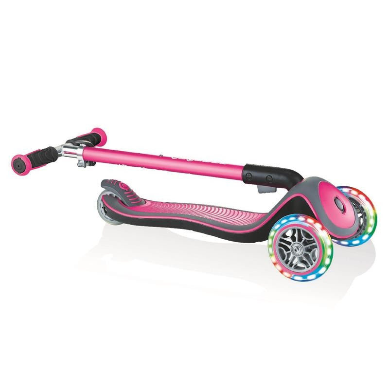 Самокат триколісний ELITE DELUXE GLOBBER 444-410 рожевий, колеса з підсвіткою, до 50 кг