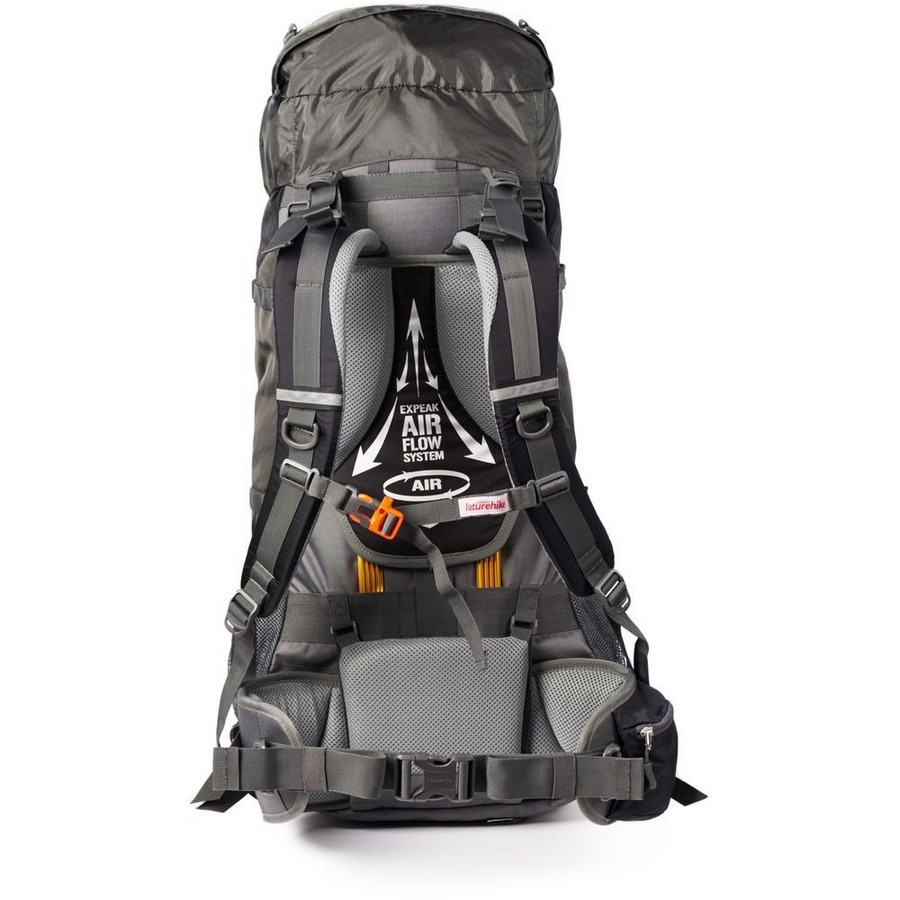 Рюкзак туристичний NH70B070-B Naturehike 6927595709009, 70 л + 5 л, чорно-сірий