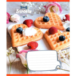 Тетрадь ученическая "Сладкие сердца" Leader 012-500325K-1 в клетку, 12 листов (959050)