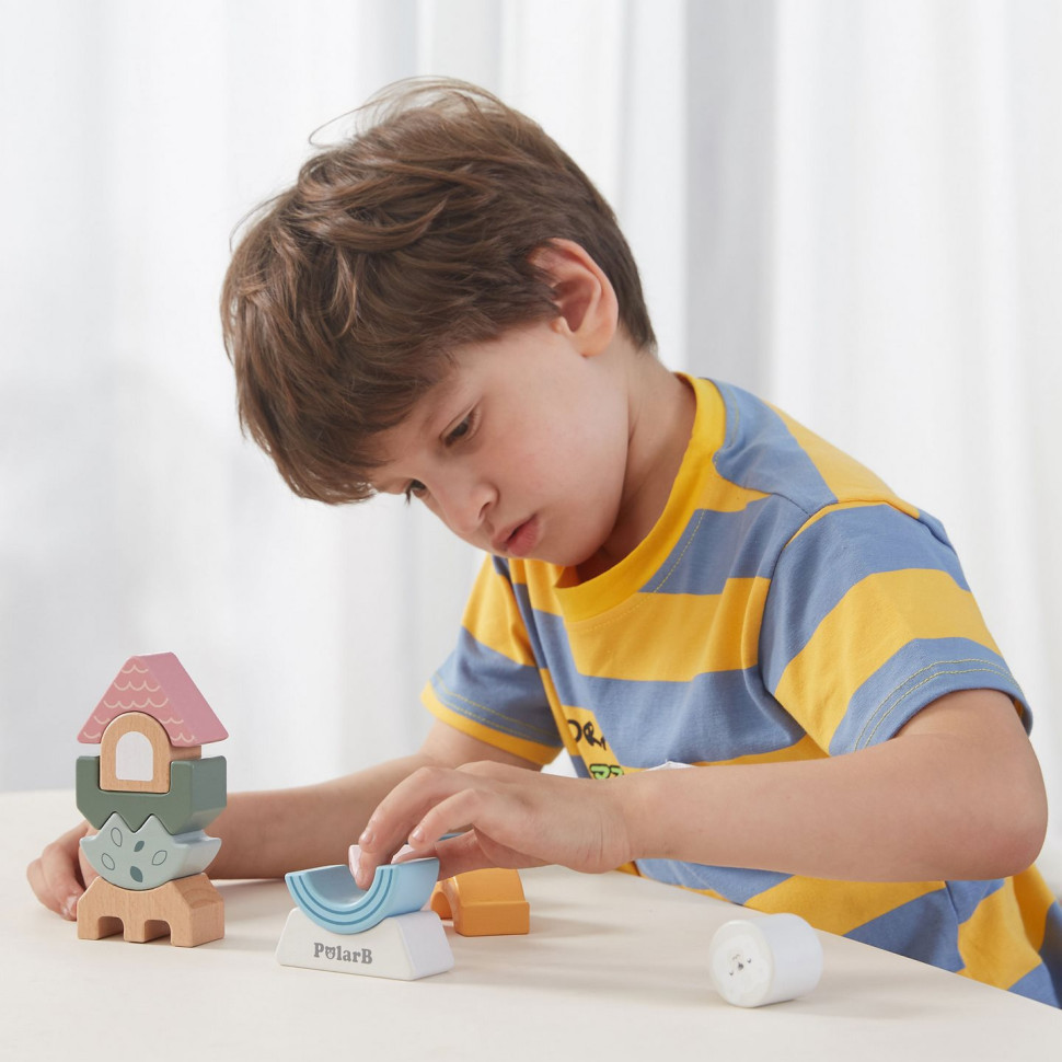 Дерев'яна пірамідка Башточка Viga Toys PolarB 44070 балансир