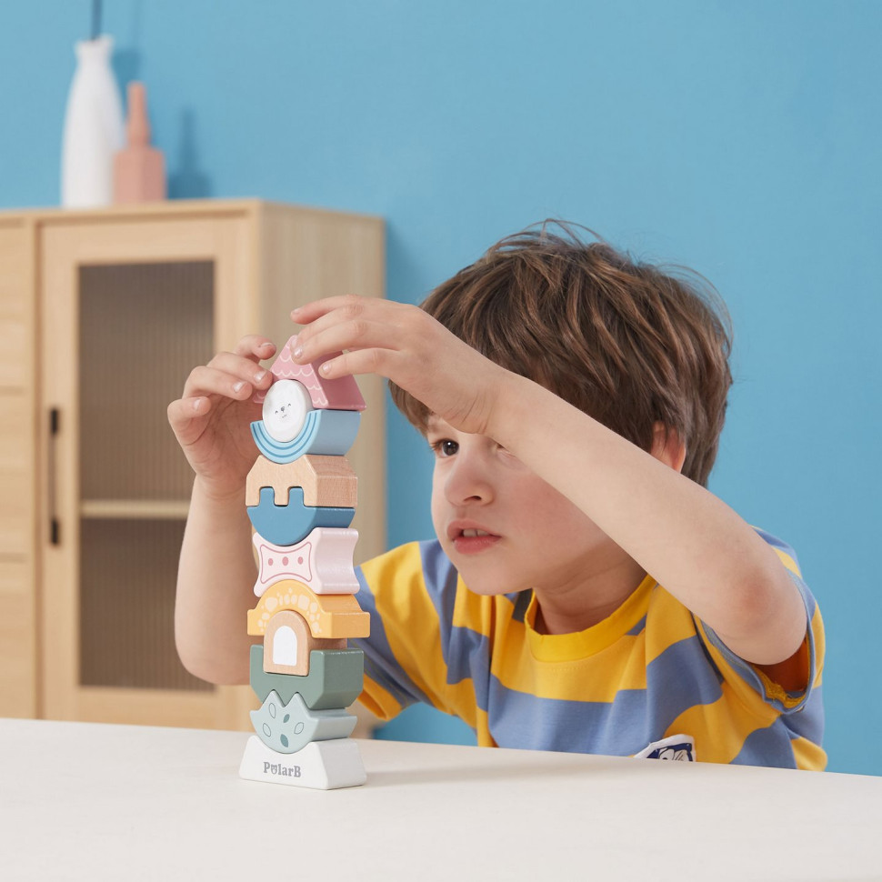 Дерев'яна пірамідка Башточка Viga Toys PolarB 44070 балансир